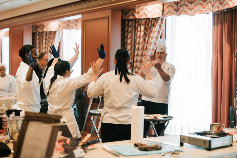 Plating a dish